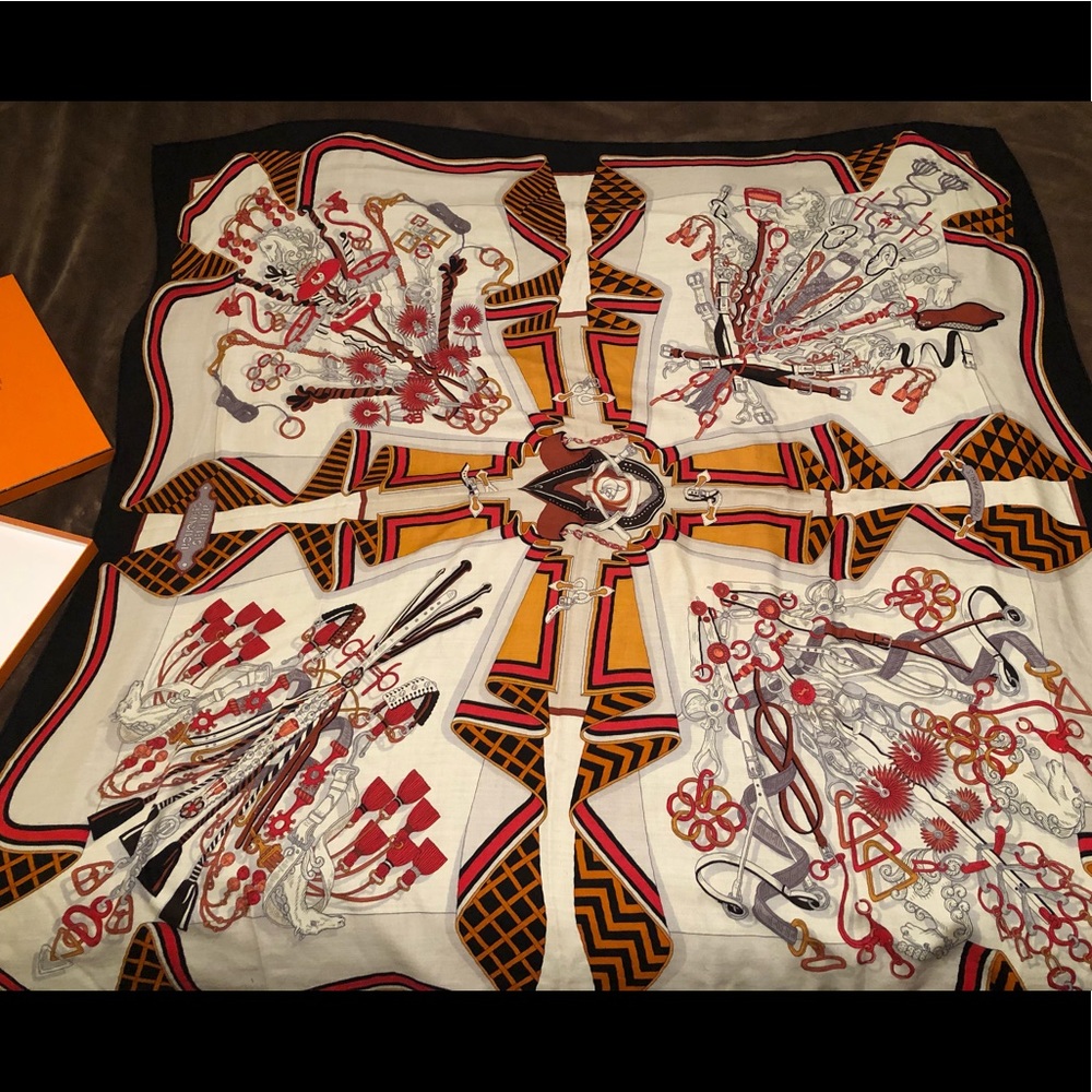 **!!SOLD!!**Hermes Large Cashmere Shawl  140CM